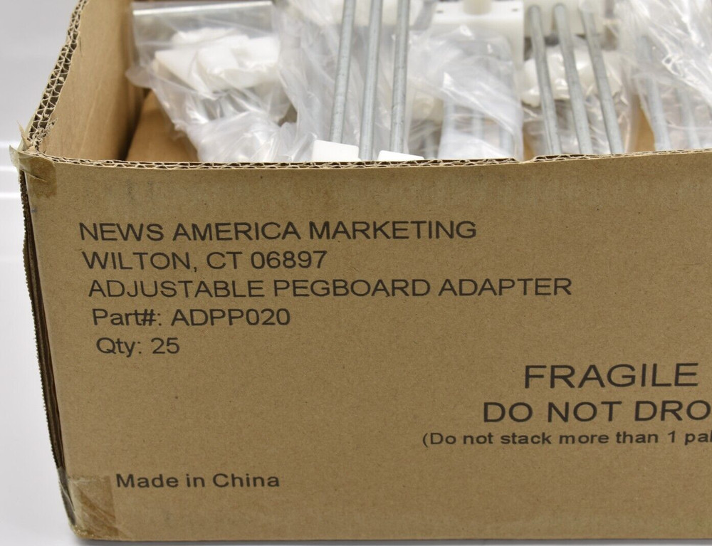 Retail Adjustable Sliding Pegboard hooks PN: ADPP020 Qty. 16