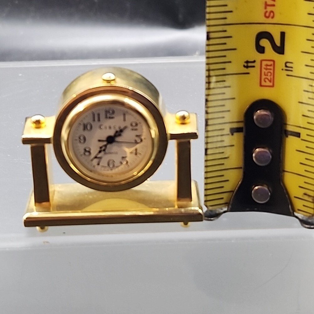 Miniature BRASS MANTLE CLOCK by CIRCA- Working - Japan Movement