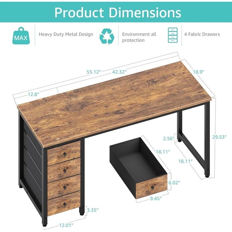 Space Saving Computer Desk Easy Assembly Sturdy Home Office Study Writing New