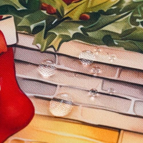 Christmas Tablecloth Winter Holiday 102" x 60" (Rectangular) White/Red-xmas