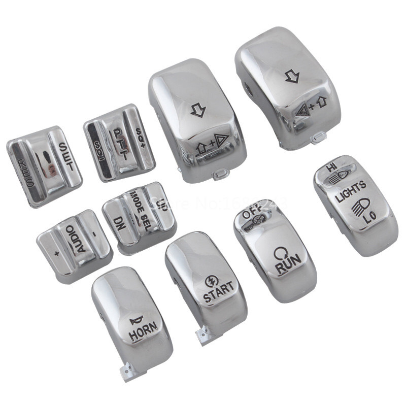 Chrome Hand Control Switch Button Caps For Harley Electra Glide FLHTCU 1996-2013