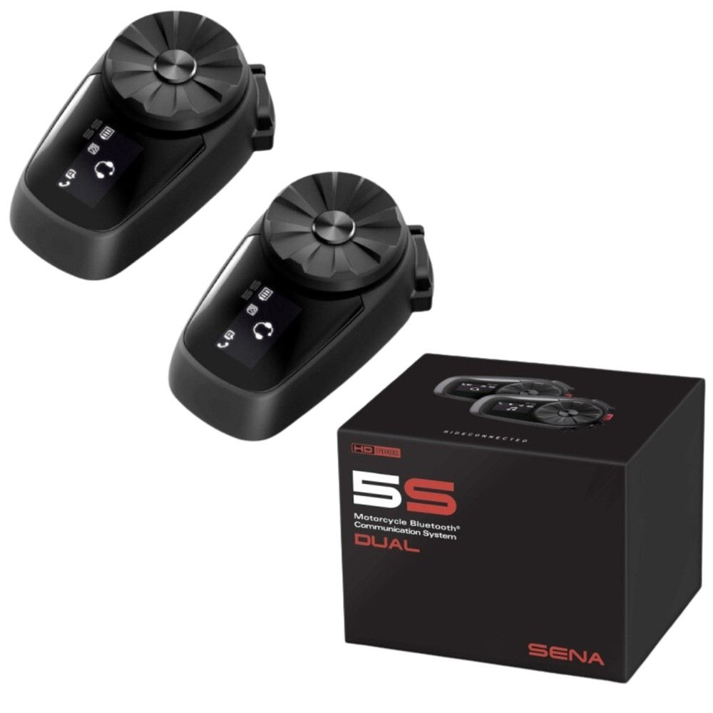 Sena 5S-02D Motorcycle Bluetooth Communication System HD Dual Pack Bluetooth 5.1