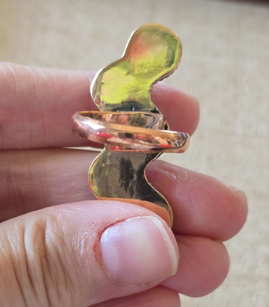 Moonstone Crawler Ring In Copper
