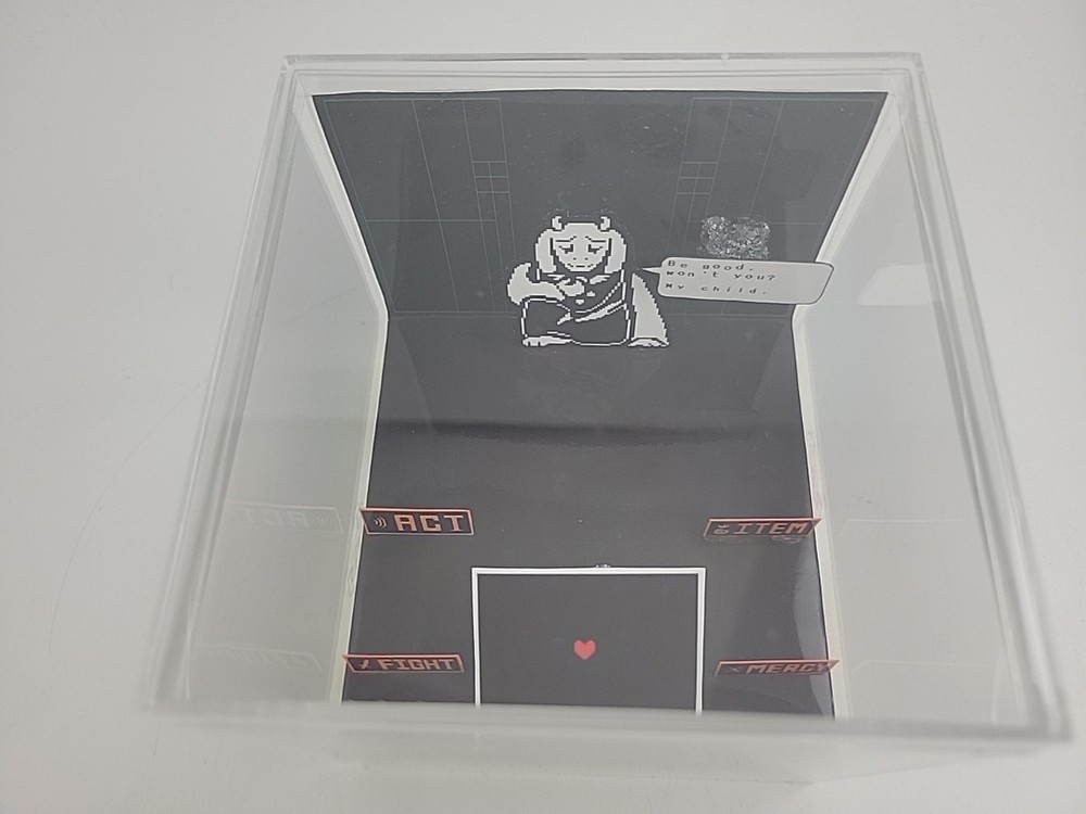 Undertale Retro PC 3D Cube Handmade Diorama Video Game Shadowbox