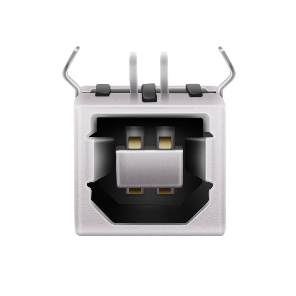 USB Type-B 4-Pin Right Angle PCB DIP Jack Socket - 10 Pack