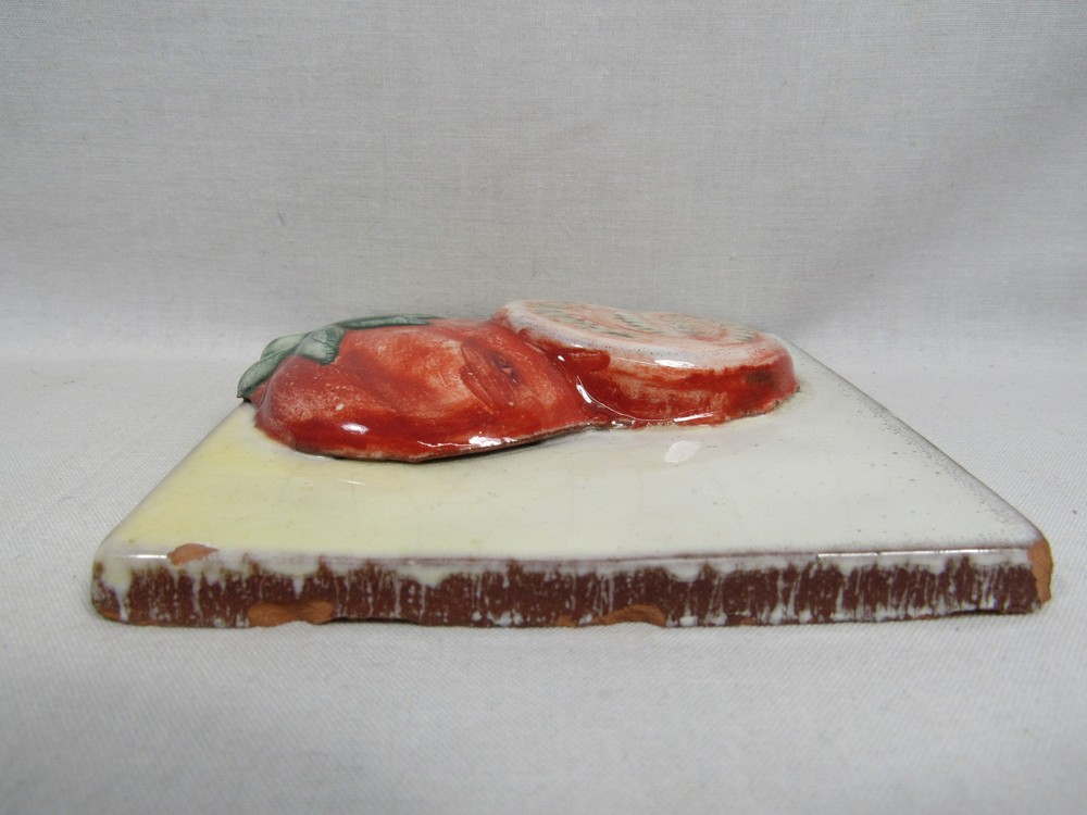 Vintage Glazed Raised 3D Tomatoes Wall Tile