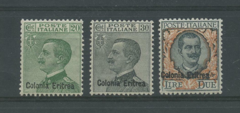 COLONIES ERITREA 1925 SOVR. 3V. 2 ** LUXURY