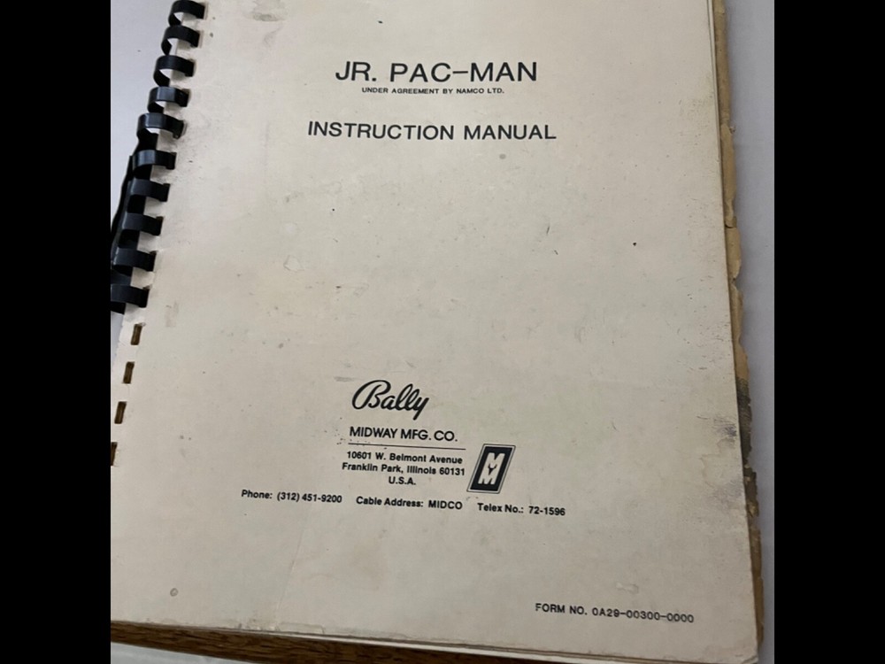 Jr. Pac-Man Arcade Instruction Manual