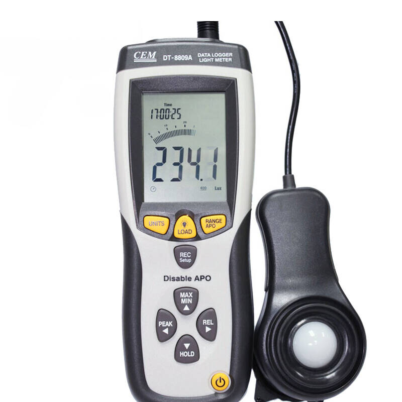 CEM DT-8809A Handheld Light Meter Range 400,000Lux Data Log 99 USB