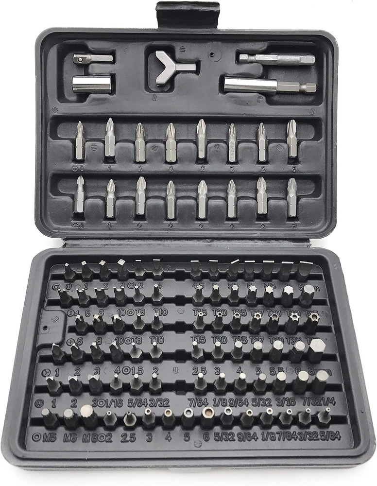 HTTMT 100 - Pcs 1/4 Torx Hex Torq Security Bit Set Tamper Proof Case Screwdriver