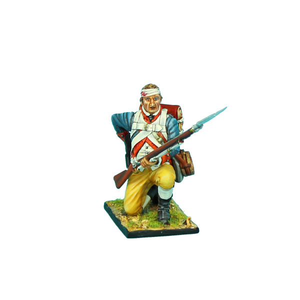 AWI068 Haslets 1st Delaware Kneeling Loading - Bandaged Head by First Legion