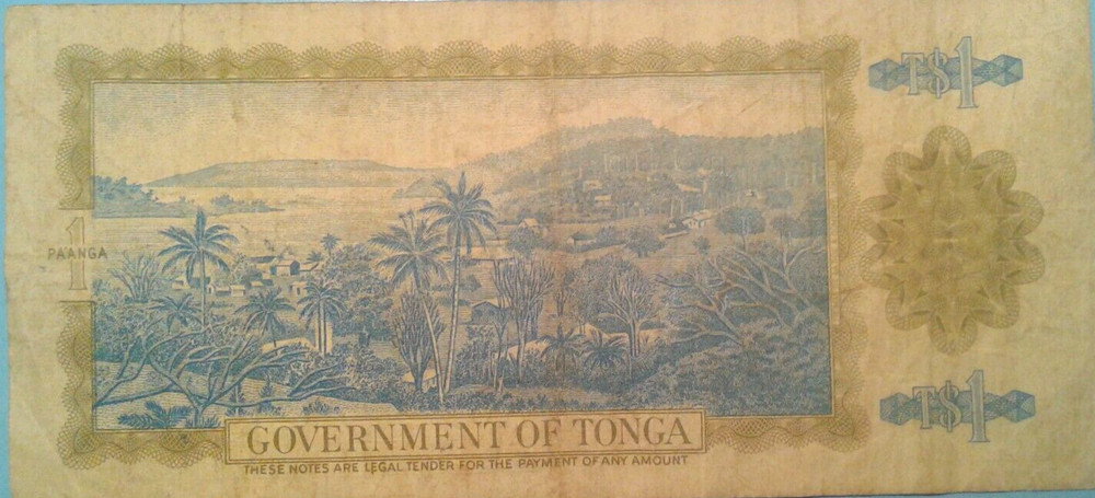 Tonga 1 Paanga banknote 1987.