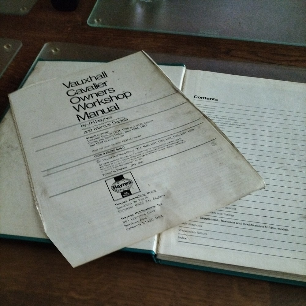 Haynes workshop manual for vauxhall cavalier,petrol.