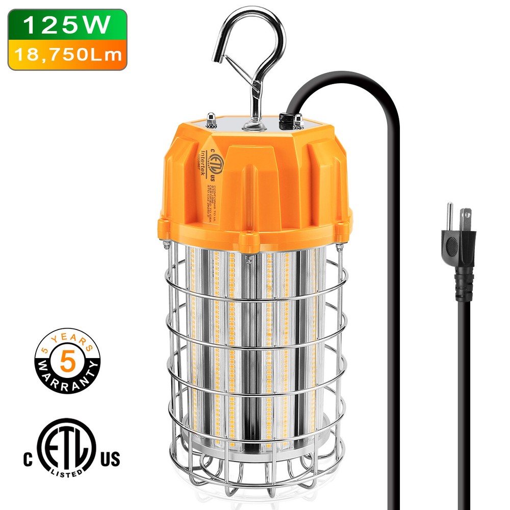 125Watt LED Temporary Construction Lighting Portable Job Site Work Light 5000K