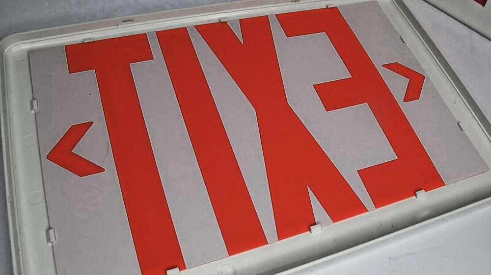 Crescent Universal SP Red LED Exit Light NOS CPRW32E