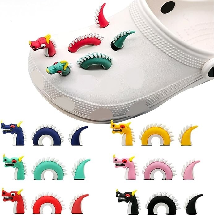 3pc DRAGON 3D Shoe Charms for Crocs or Clogs