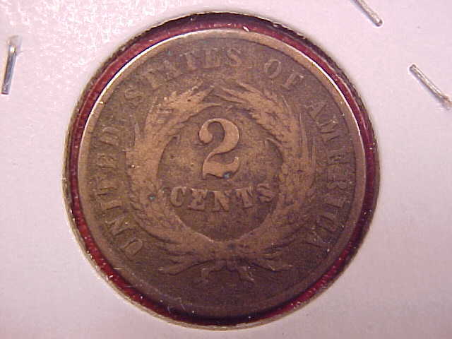 1864 TWO CENT PIECE - CORROSION - VG - SEE PICS! - (X2655)