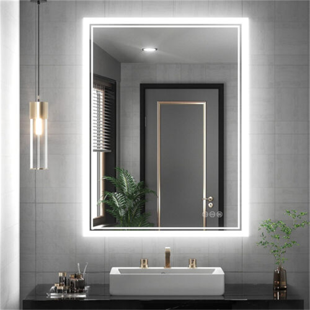 Smart Bathroom Mirror LED Memory Vanity Mirror Touch Sensor Anti-fog Wall Mirror