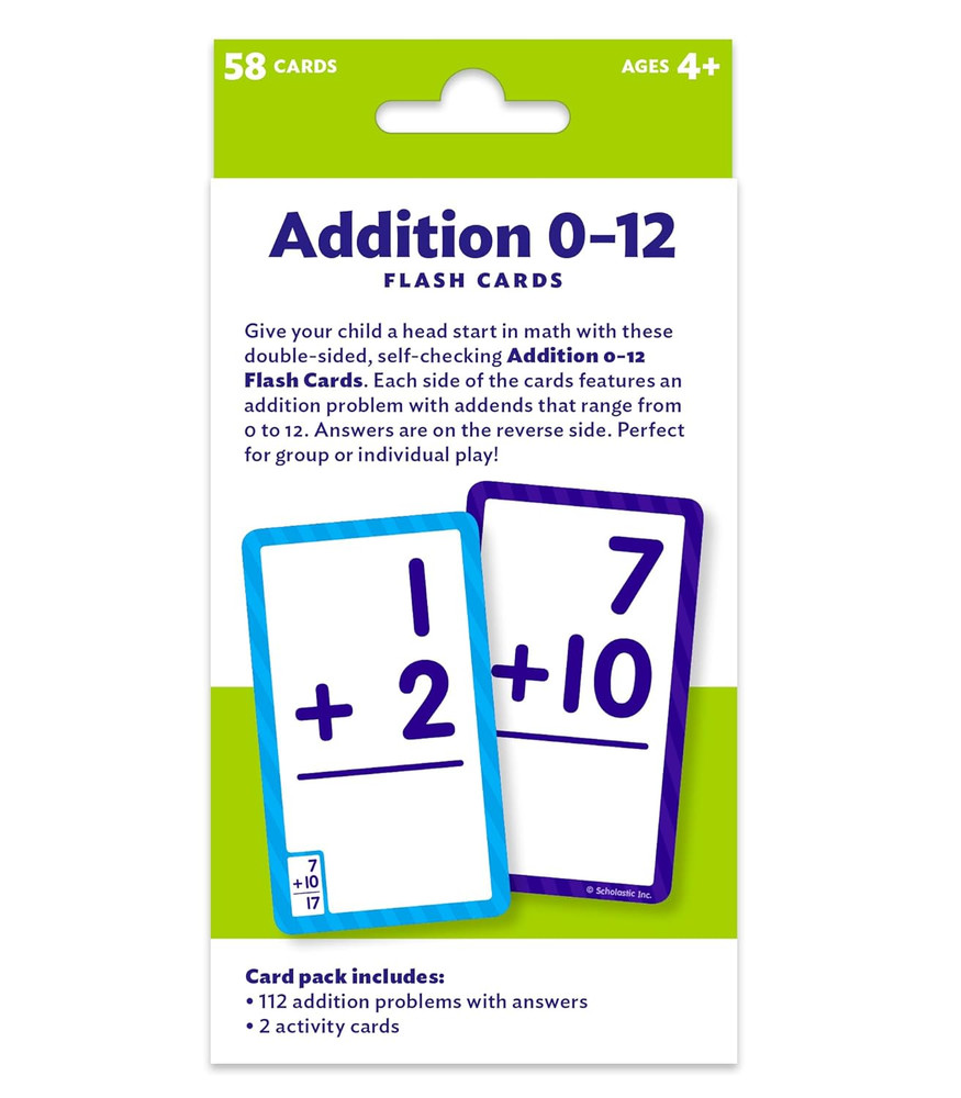 Flash Cards: Addition 0 - 12