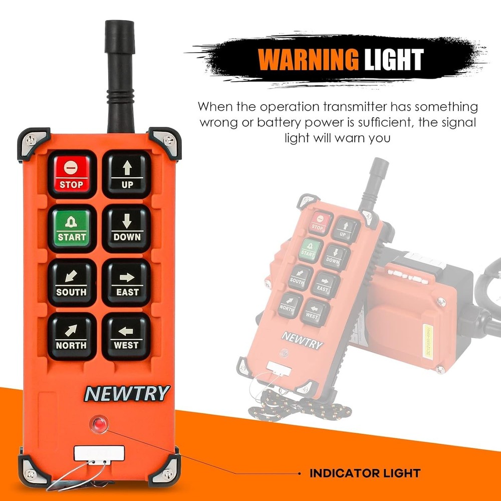 Reliable Industrial Crane Remote Control - Includes Transmitter & 12V Receiver