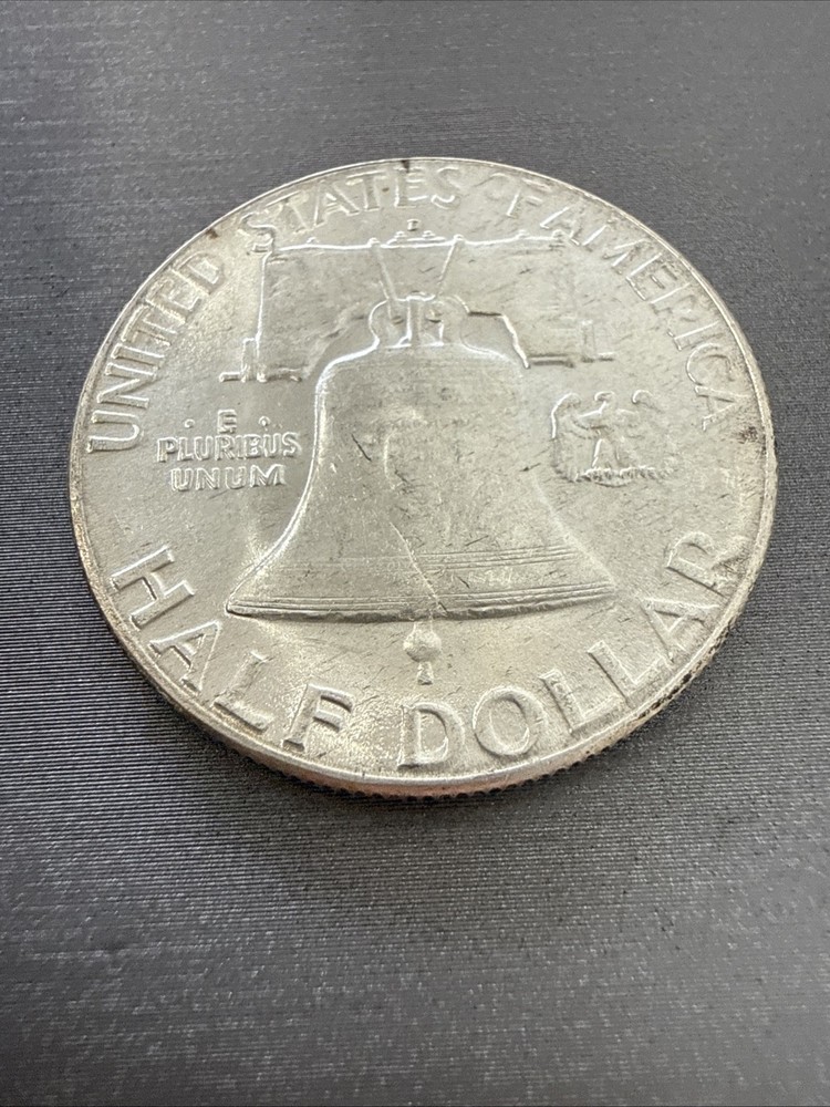 1948 D Ben Franklin US Half Dollar, 90% Silver, Circulated