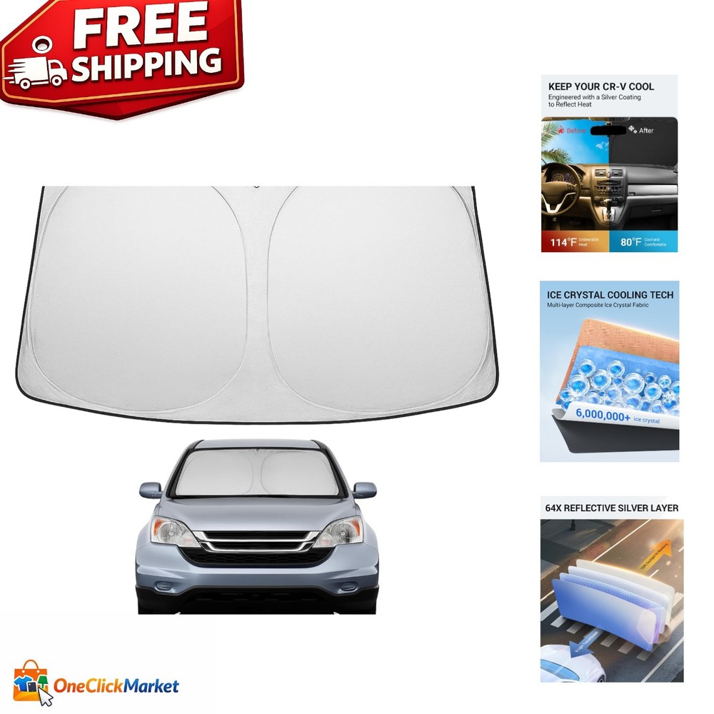 Double Layer Windshield Sun Shade for 2007-2011 Honda CR-V - Blocks 99% UV Rays
