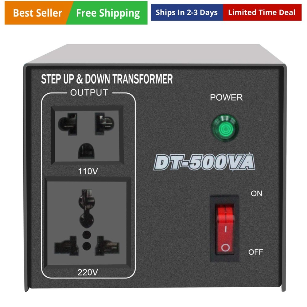Step Up & Step Down Voltage Transformer Power Converter with  Power Cord,Conv...