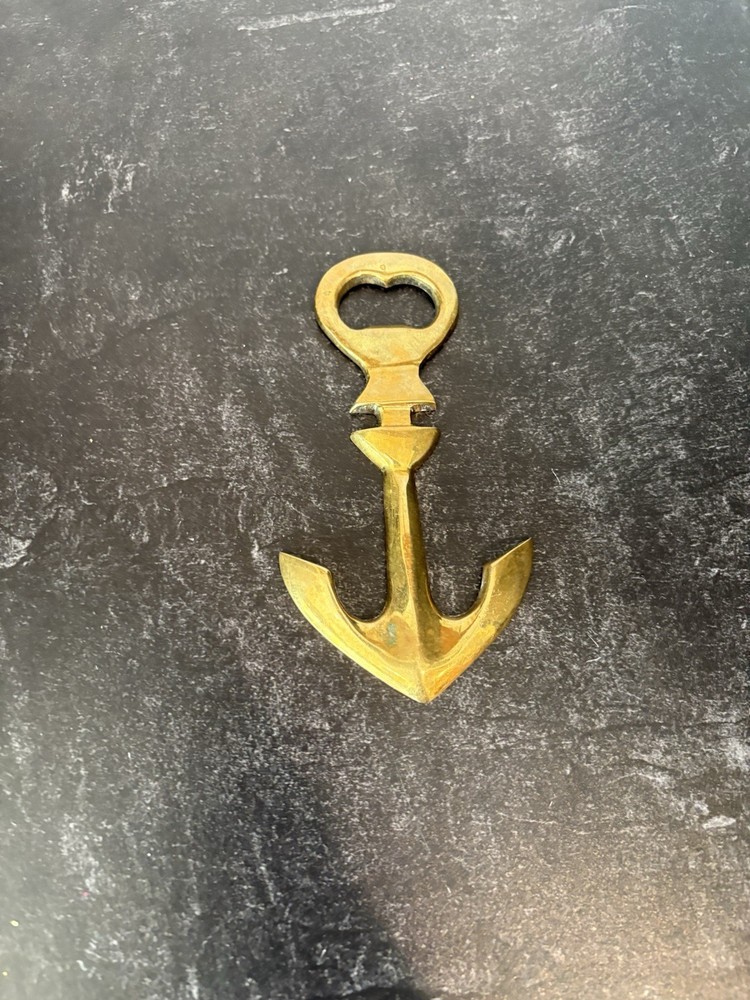 Vintage brass anchor bottle opener