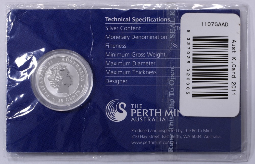 2011 1/10 oz .999 Silver Australian Koala Proof Perth Mint # 0840