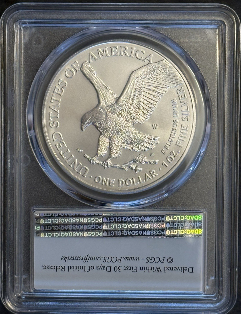 2022-W Burnished Silver Eagle PCGS SP69 FIRST STRIKE (Flag Label)