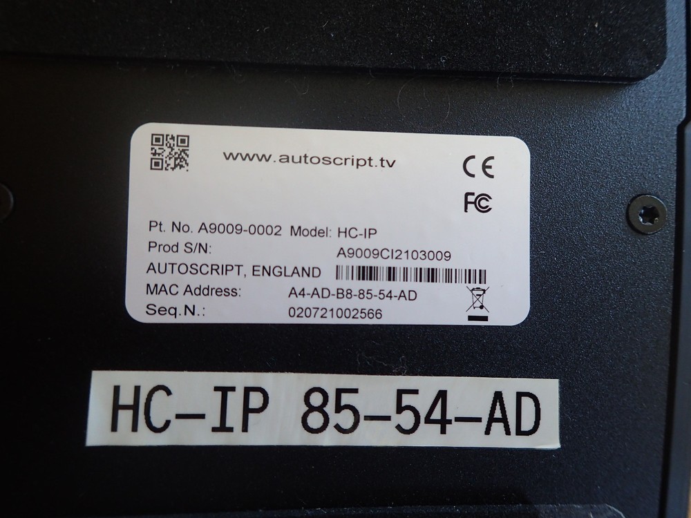 autoscript HC-IP A9009-0002 desktop controller