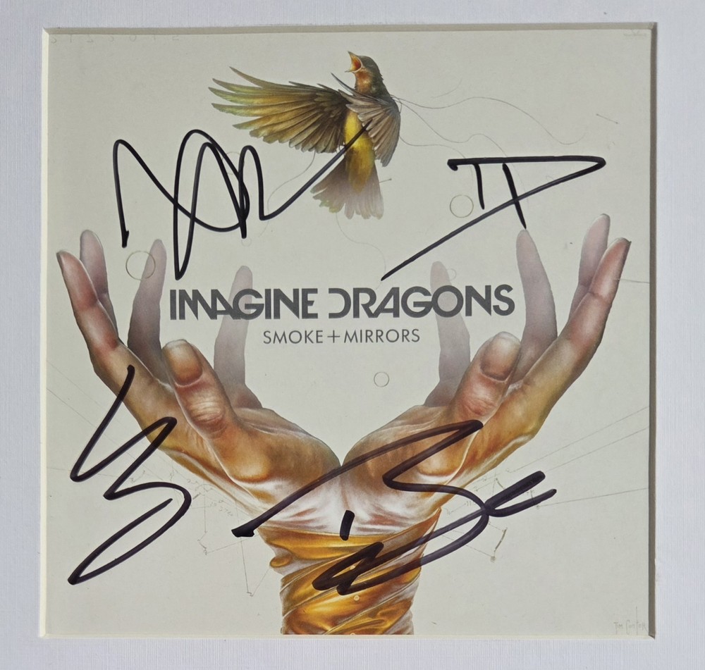 IMAGINE DRAGONS AUTOGRAPHED CD DISPLAY BECKETT BAS LOA COA SIGNED PRESENT GIFT