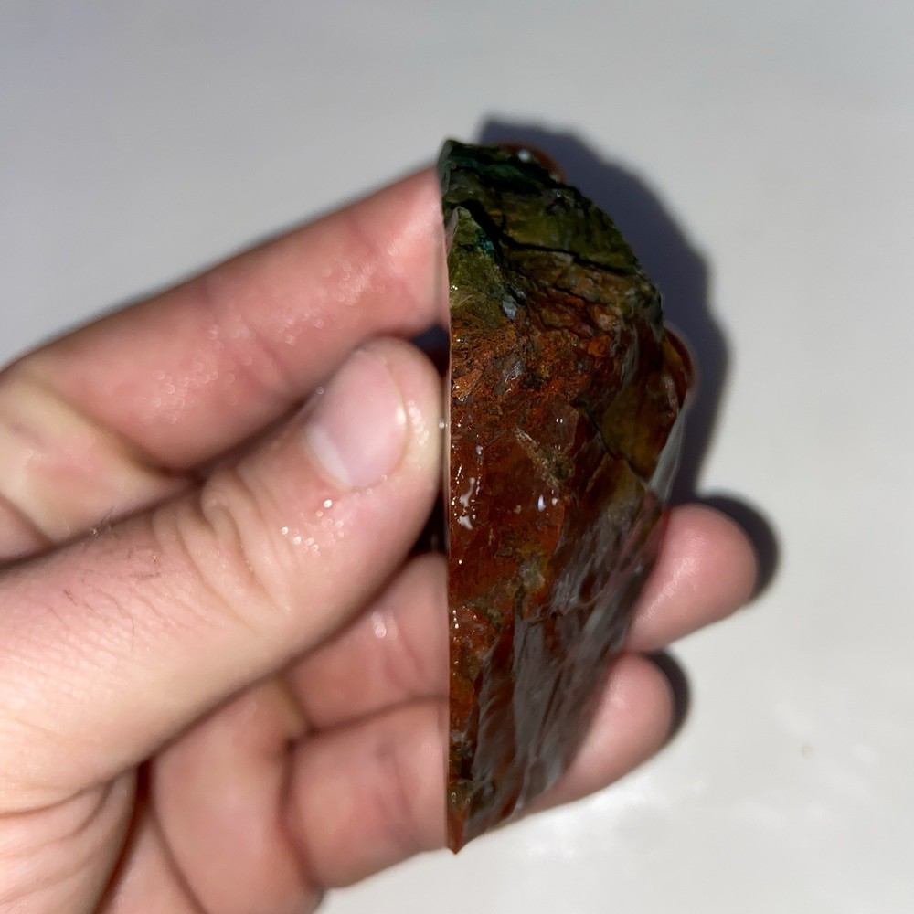 Green Red Moss Agate Rough 3.84 Oz