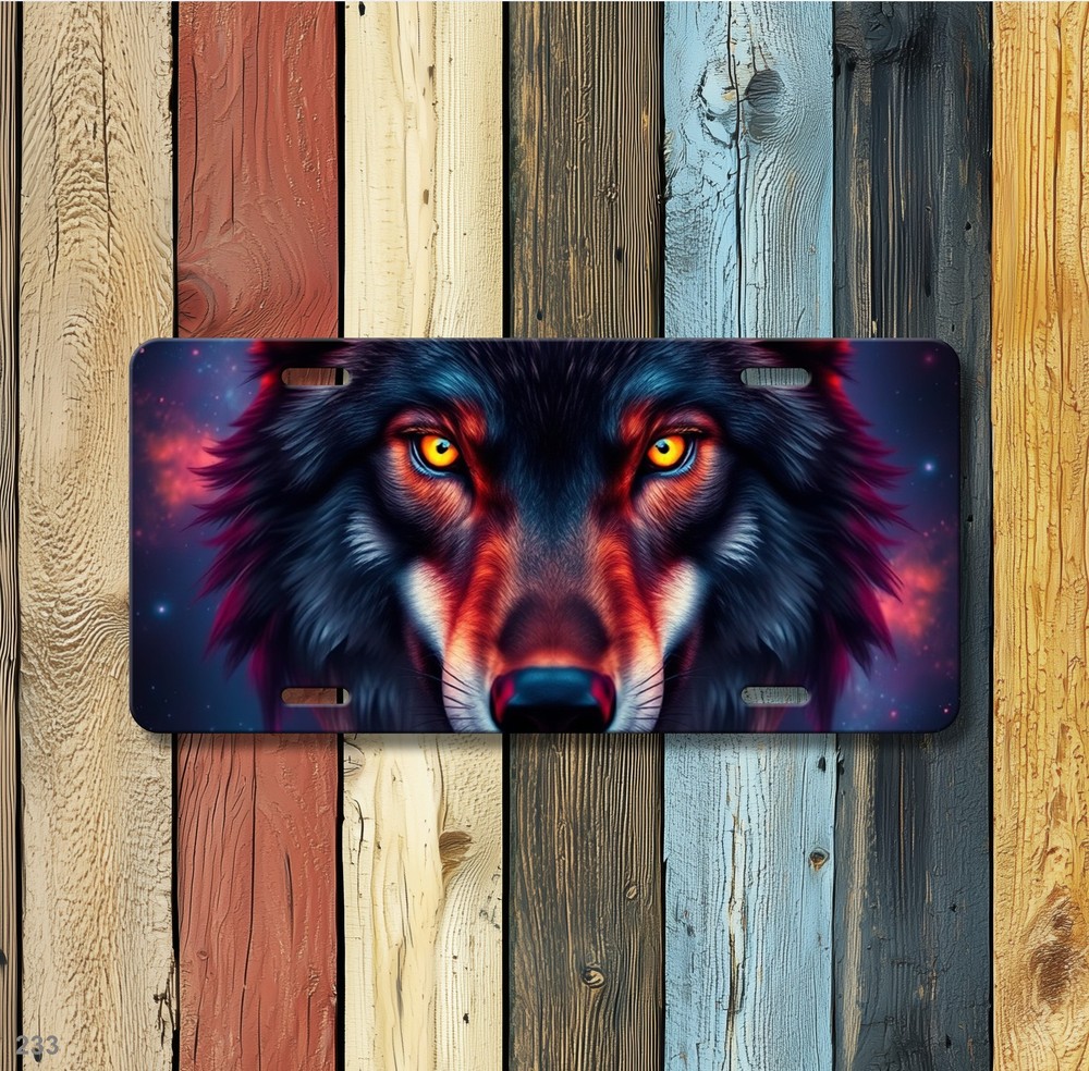 Powerful Wolf License Plate Name Plate Front Bumper Plate Holiday Gift