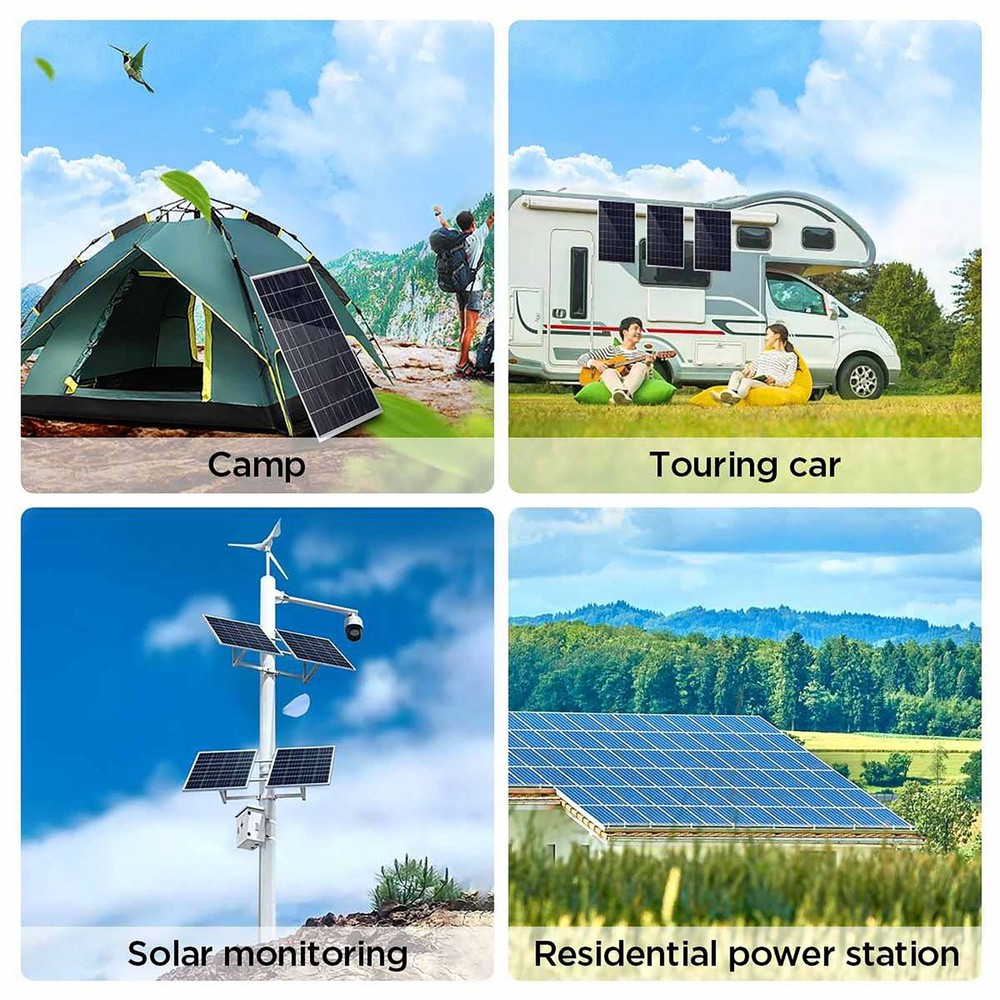 2Packs 100A Solar Panel Kit 12V Battery Charger with Controller Caravan Boat