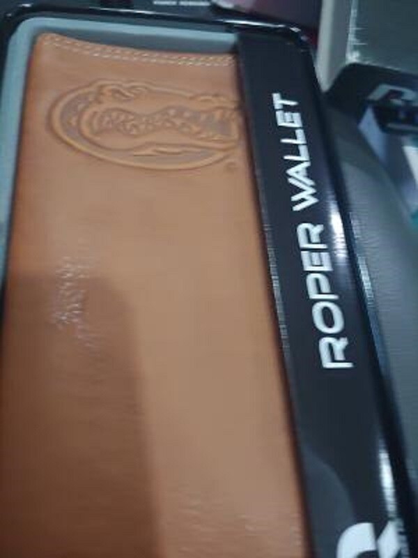 Florida Gators Rugged Roper Tan Leather  Mens Wallet