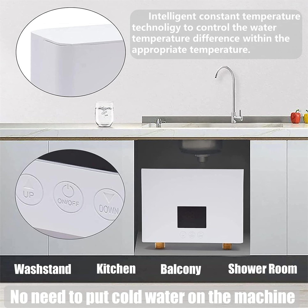 110V KITCHEN ELECTRIC HOT TANKLESS WATER HEATER SHOWER INSTANT BOILER BATHROOM