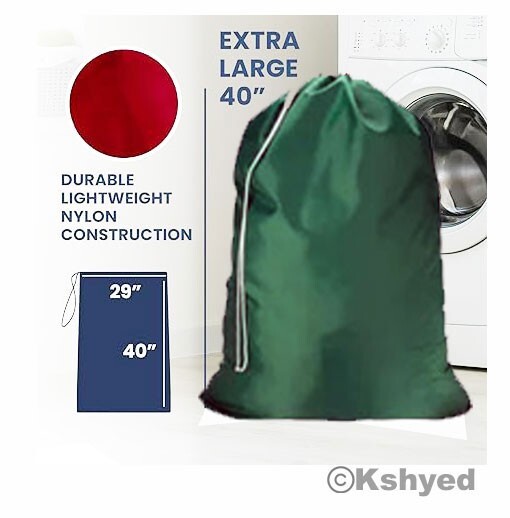Large 29"X40" Laundry Bag Heavy Duty Nylon With Drawstring Assorted (10 Pack)