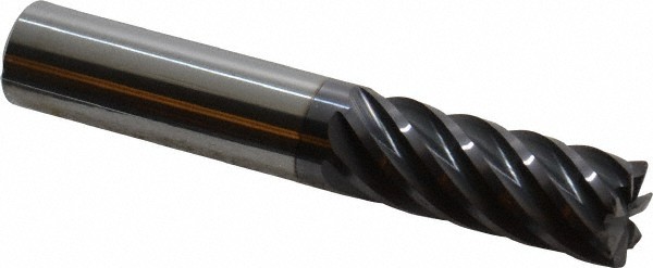 Accupro 1/2" Diam 7 Flute Single End Solid Carbide 0.02" Corner Radius End Mi...