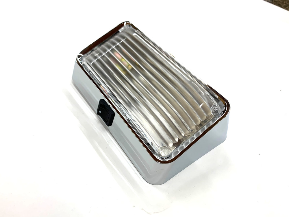 Chrome Universal Interior Dome Light w/ Switch & 1156 Bulb United Pacific 31427