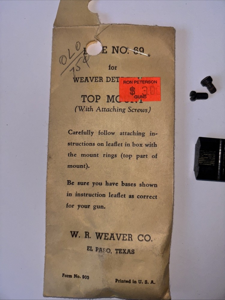 Weaver Mount Top Mount Base 69