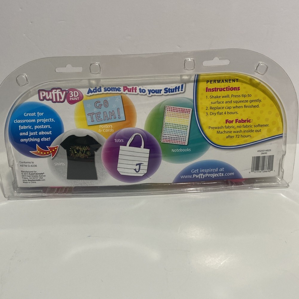 3D Puff Paints 20 Pack Works On Everything Crafting Precision Tips Art Projects