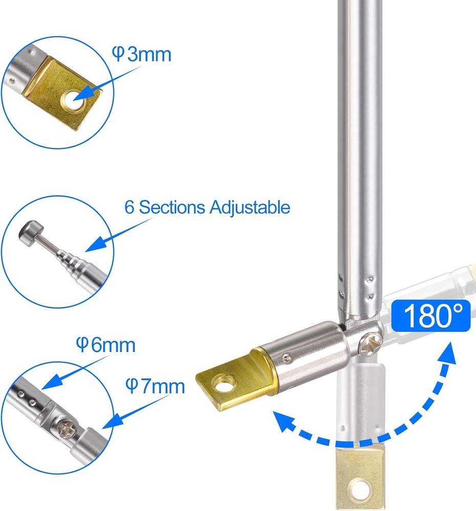 Effortless Installation 65cm Telescopic Antenna Replacement - 2 in 1 Pack