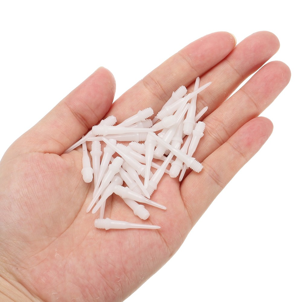 Plastic Dart Tips, 50 Pack 2BA Thread Soft Dart Tips Dart Accessories, White
