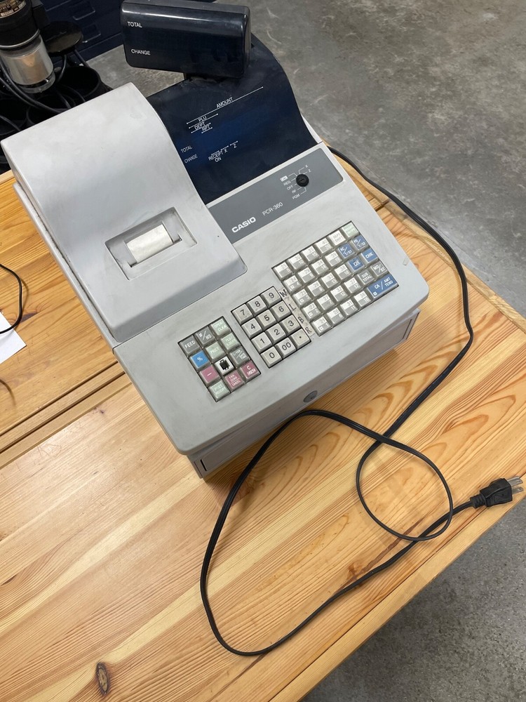 Casio PCR-360 Electronic Cash Register NO KEY MISSING RF BUTTON