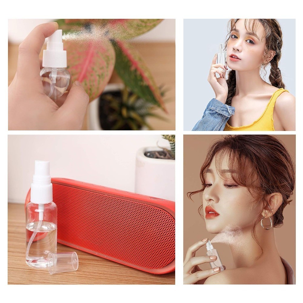 Empty 1oz Refillable Travel Spray Bottles 2 Pack Mini Atomizer for Cleaning