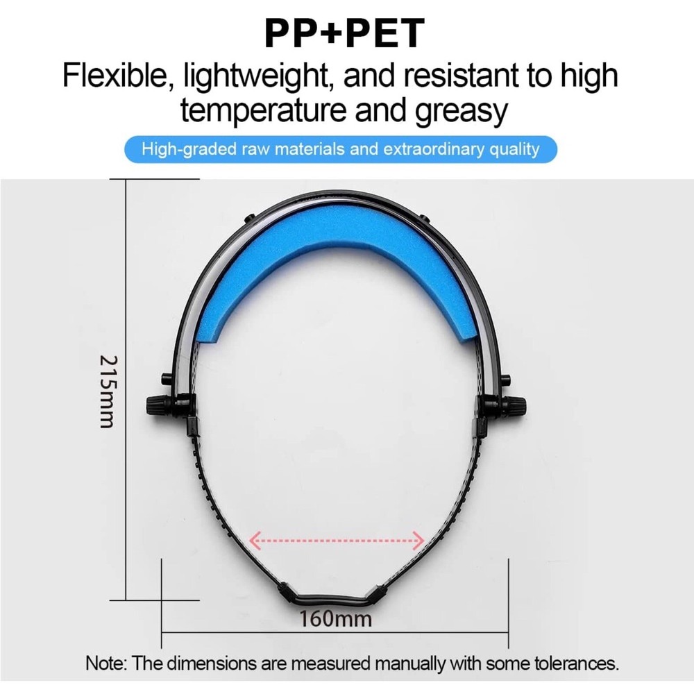 Clear Face Shield Visor Safety Reusable Protective Adjustable Headgear 3 Pack