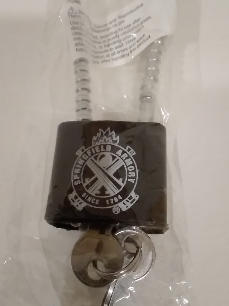 Springfield Armory Gun Lock Cable Safty Lock 8" Silver With 2 Keys