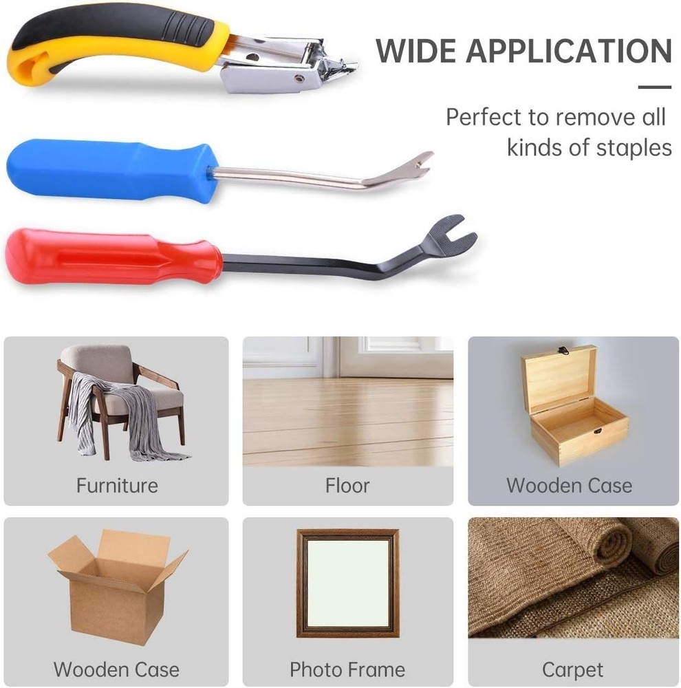 3PCS Upholstery and Construction Staple Remover with Tack Puller Tool, Nail P...
