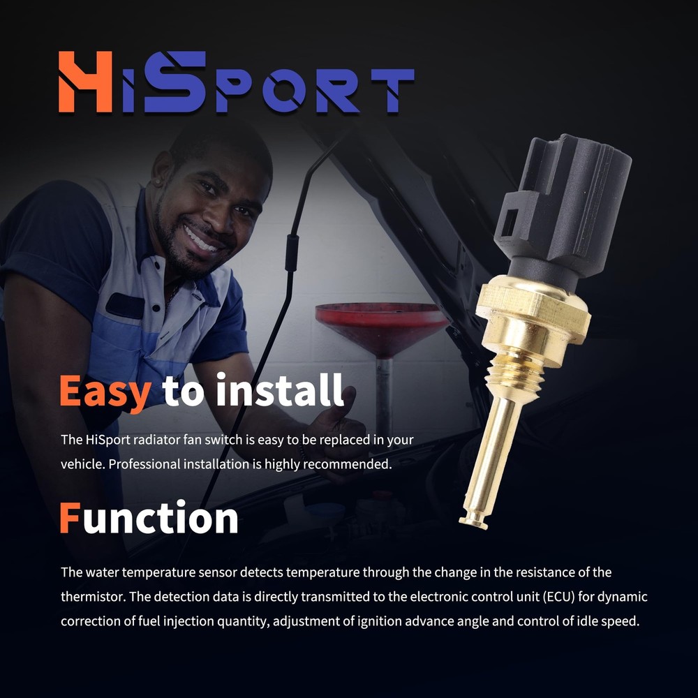 HiSport Engine Coolant Cylinder Head Temperature Sensor - Compatible with...